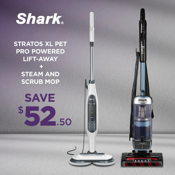 Shark Steam And Scrub Mop PLUS Shark Stratos XL Pet Pro Powered Lift-Away with Odour Neutraliser Technology